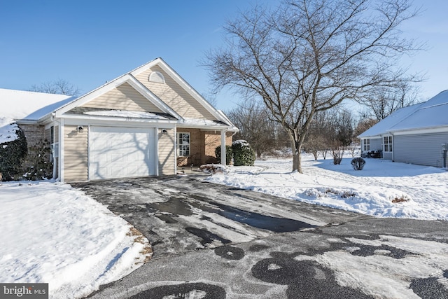 view of front of house with a garage