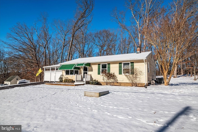 view of front of home with central AC