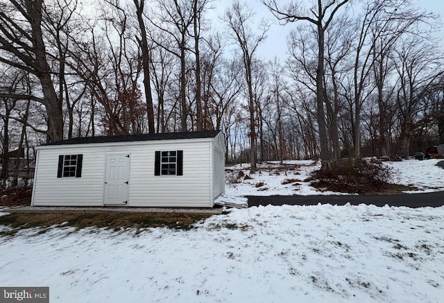 view of snow covered structure