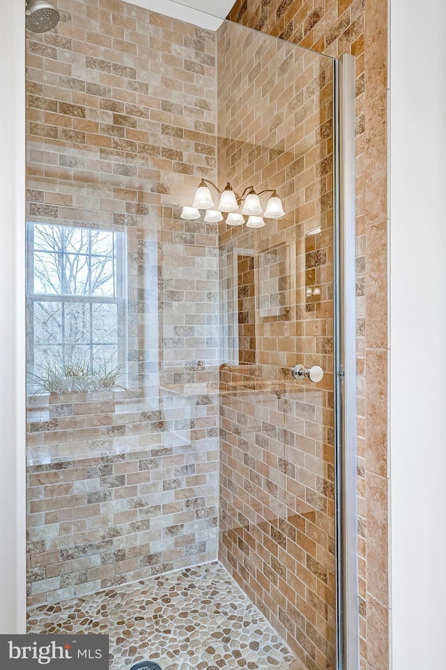 full bathroom featuring a stall shower