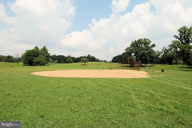 view of home's community with a lawn