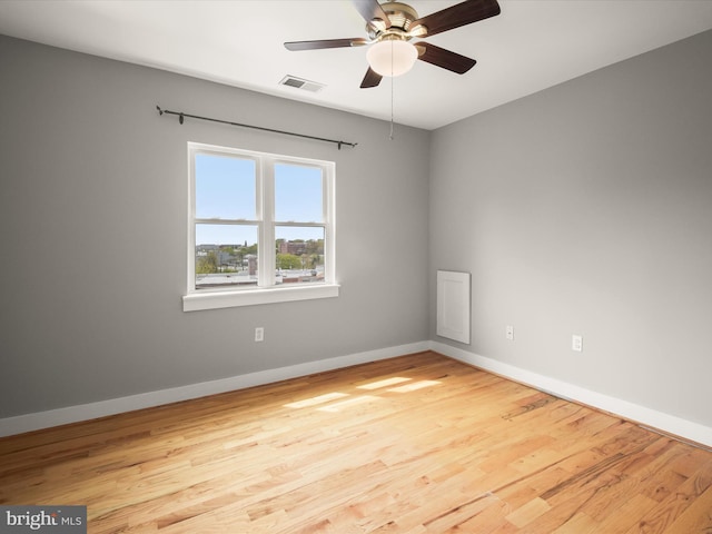 2615 4th St NE Unit 303, Washington, DC 20002 - spare room featuring ceiling fan, baseboards, and wood finished floors