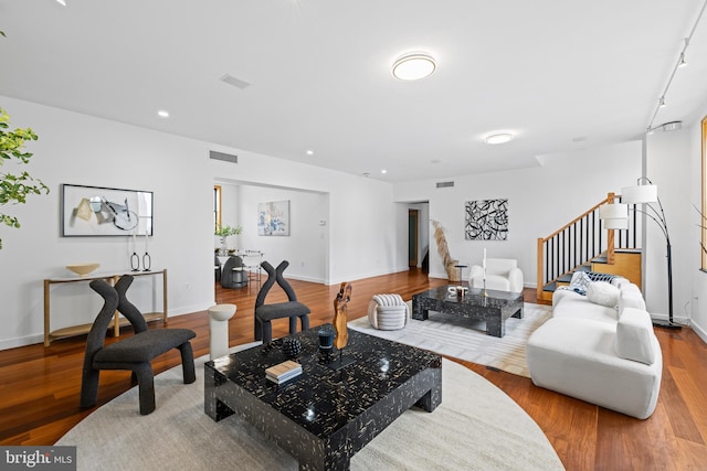 living room featuring hardwood / wood-style floors