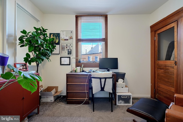 office area with light carpet