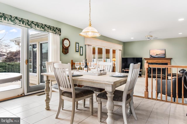 view of tiled dining space