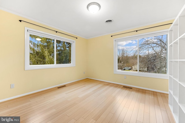 empty room featuring light wood-type flooring