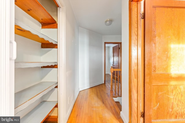 hall featuring light wood-type flooring