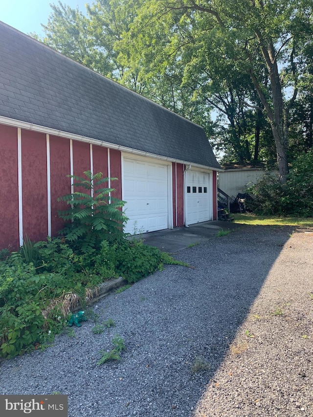 view of garage