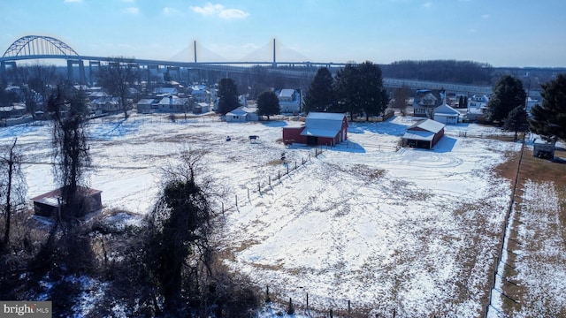 view of snowy aerial view