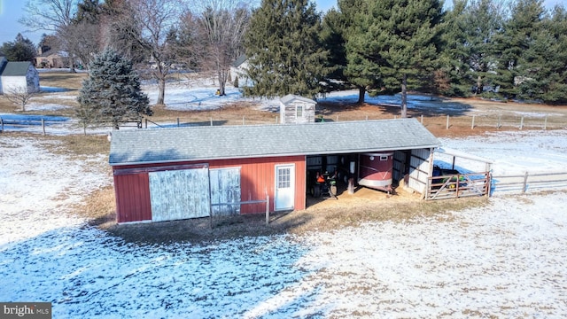 view of snow covered structure