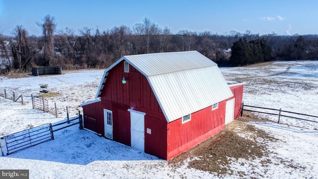 view of snow covered structure