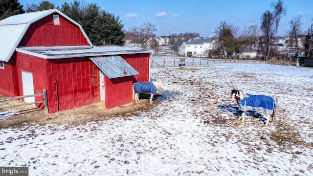 view of snow covered structure