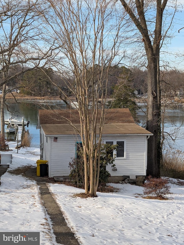 view of snowy exterior