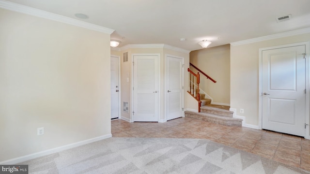 interior space featuring ornamental molding