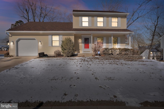 view of property featuring a garage