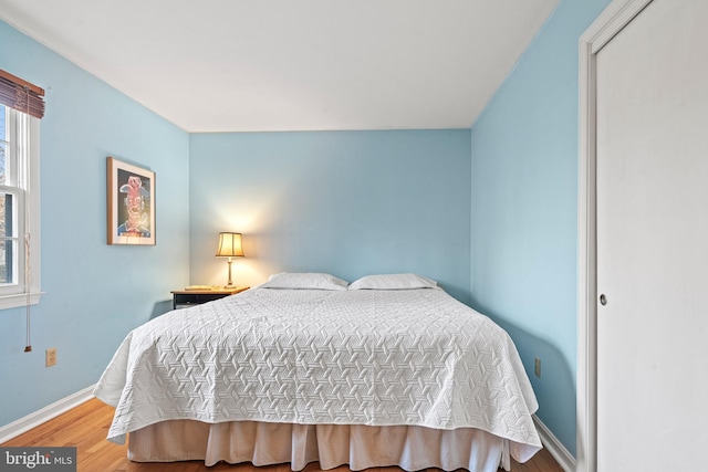 bedroom featuring light hardwood / wood-style floors