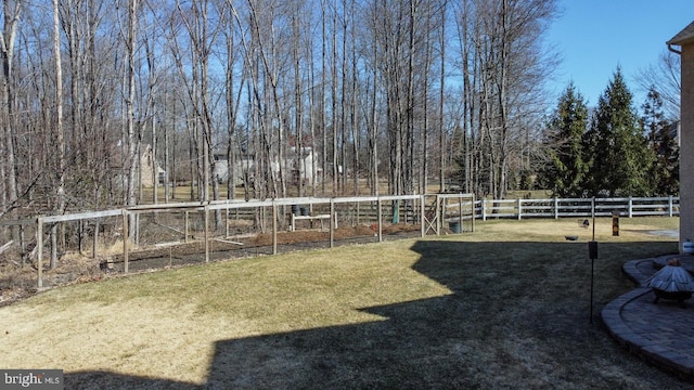 view of yard with fence