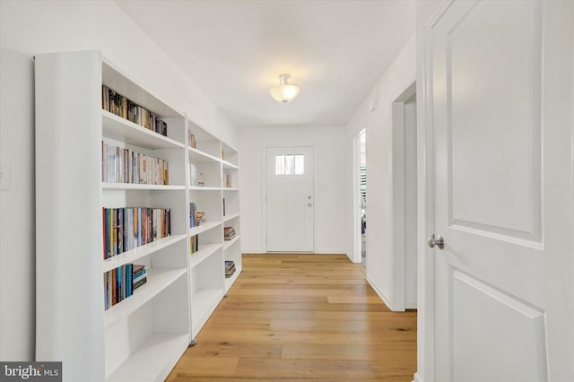 hall featuring light hardwood / wood-style floors