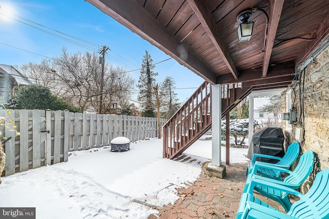 view of snowy yard