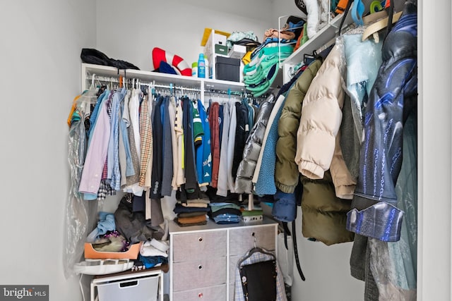 view of walk in closet