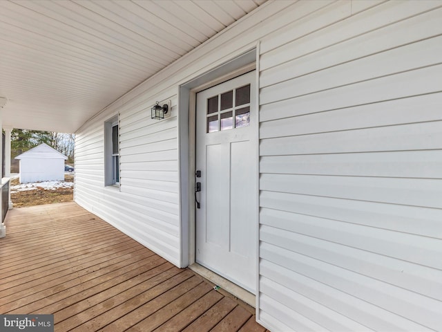 view of doorway to property