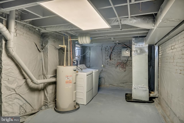 basement featuring electric water heater