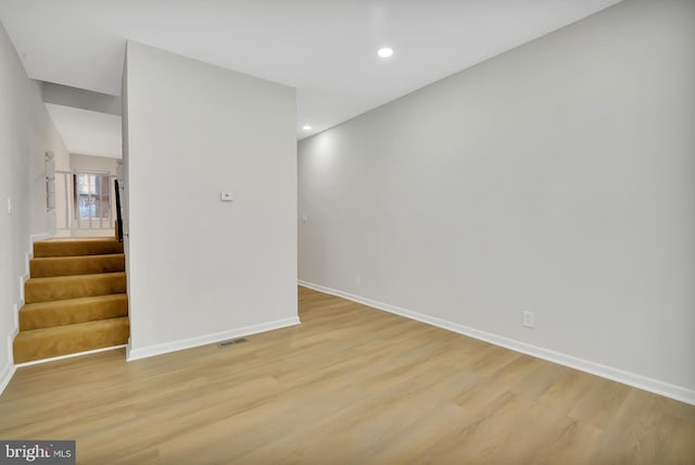 empty room featuring light wood-type flooring