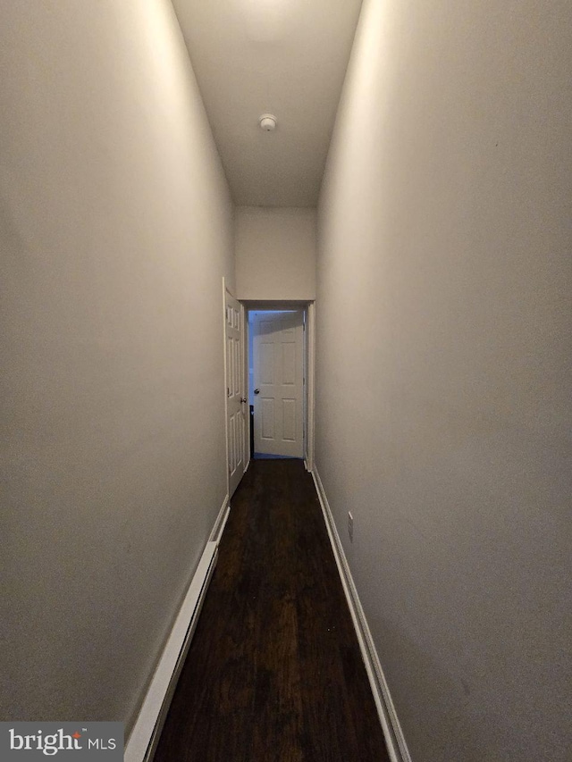 hall featuring dark hardwood / wood-style floors