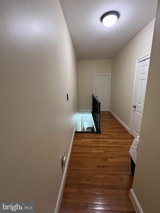 hall featuring dark hardwood / wood-style floors