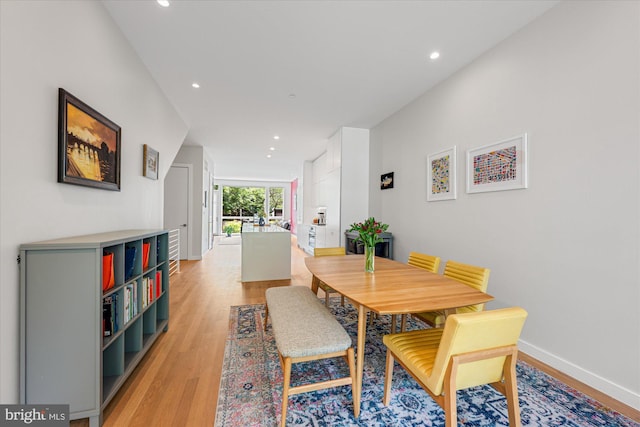 dining area featuring light hardwood / wood-style flooring