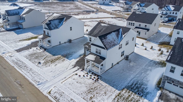 view of snowy aerial view