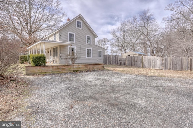 exterior space featuring a porch