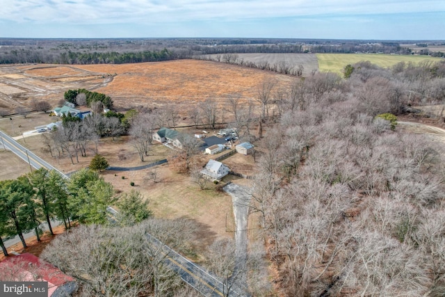 bird's eye view featuring a rural view