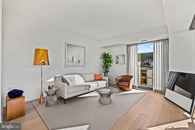 living room featuring hardwood / wood-style flooring