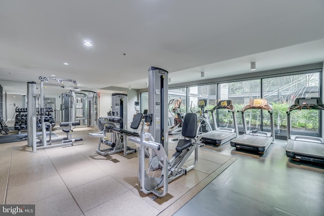 gym featuring plenty of natural light