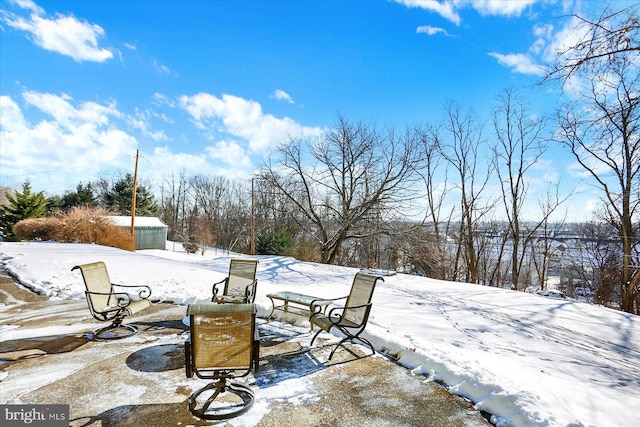 view of snowy yard