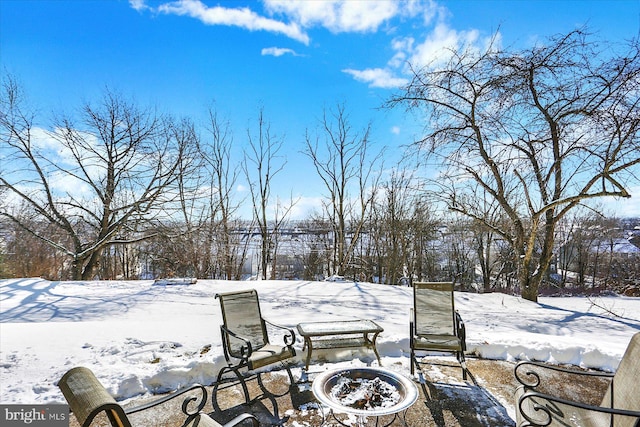 view of snowy yard