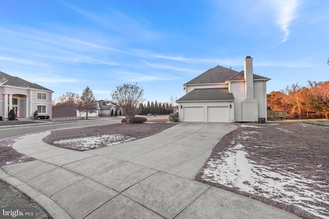 view of home's exterior with a garage