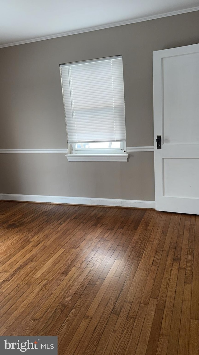 empty room with hardwood / wood-style flooring