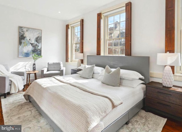 bedroom featuring wood-type flooring