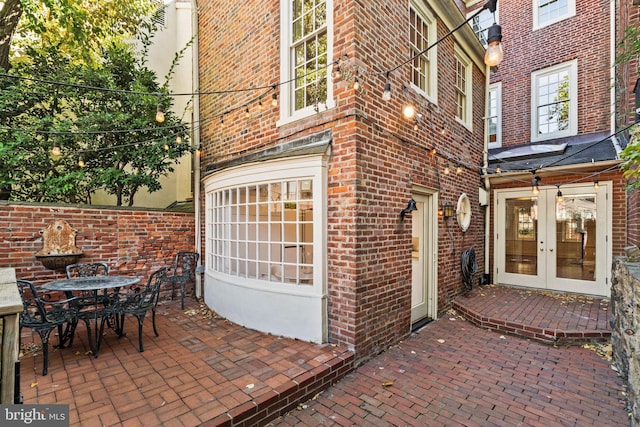 view of patio / terrace featuring french doors