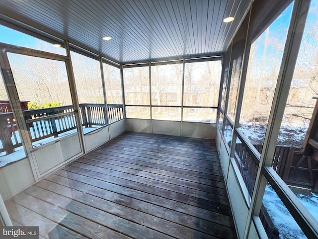 view of unfurnished sunroom