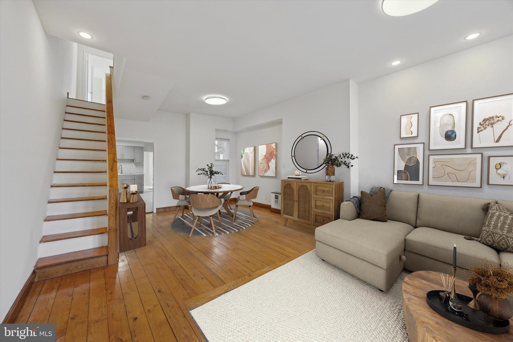 living room featuring hardwood / wood-style floors