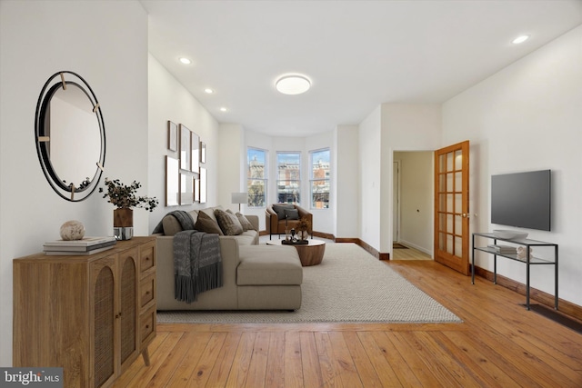 living room featuring light hardwood / wood-style floors