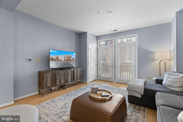 living room featuring hardwood / wood-style floors