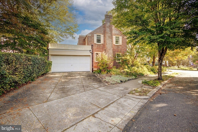 view of front of house with a garage