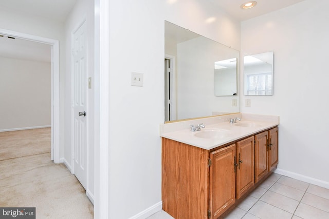 bathroom featuring vanity and tile patterned floors