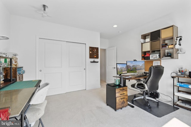 view of carpeted office