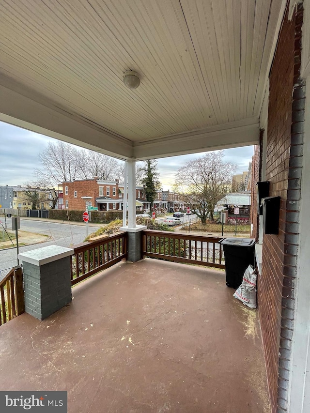 view of patio with covered porch