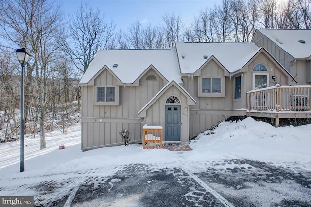 view of front of property with a deck